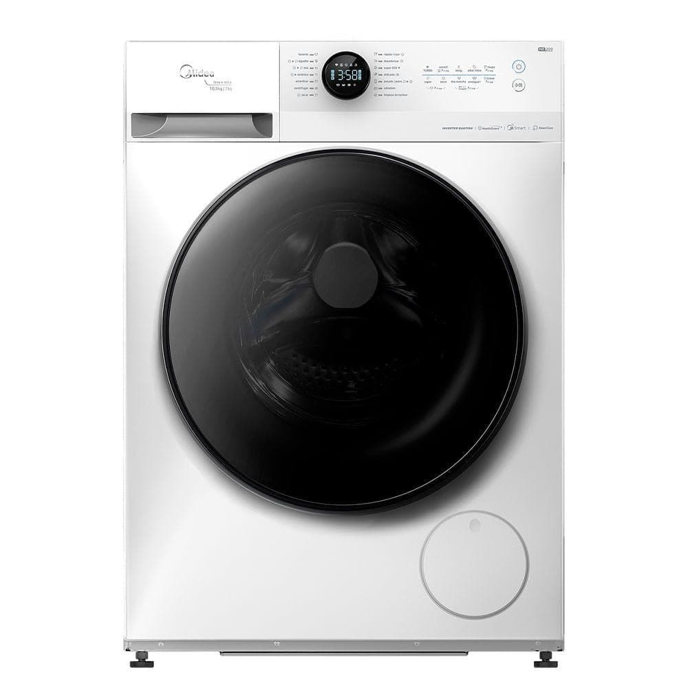 Lava e Seca Midea Healthguard Conectada 10,5KG Branca MF200D105WB/WK-01 110V, vista frontal