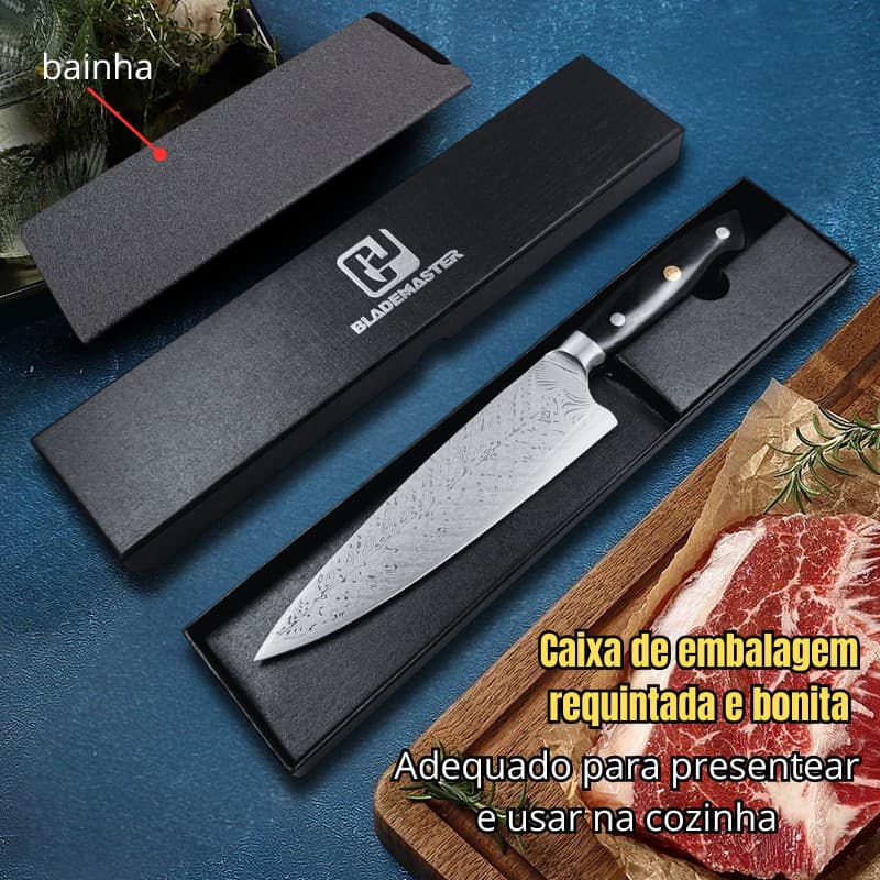 Faca Multiuso em Aço Damasco - Churrasco, Pesca e Cozinha Culinárias