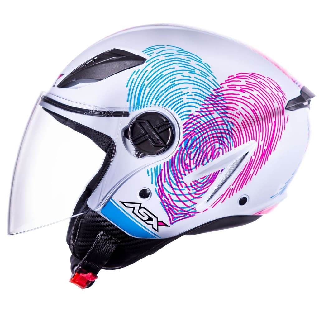 Capacete ASX City Air Passion Branco e Rosa
