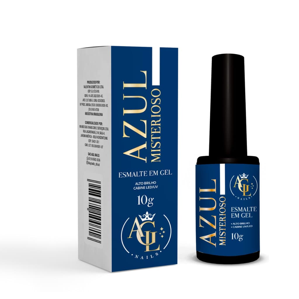 AGL ESMALTE EM GEL AZUL MISTERIOSO 10G/ESMALTE EM GEL/AZUL ESCURO/ESMALTE AGL/PARA UNHA DE GEL