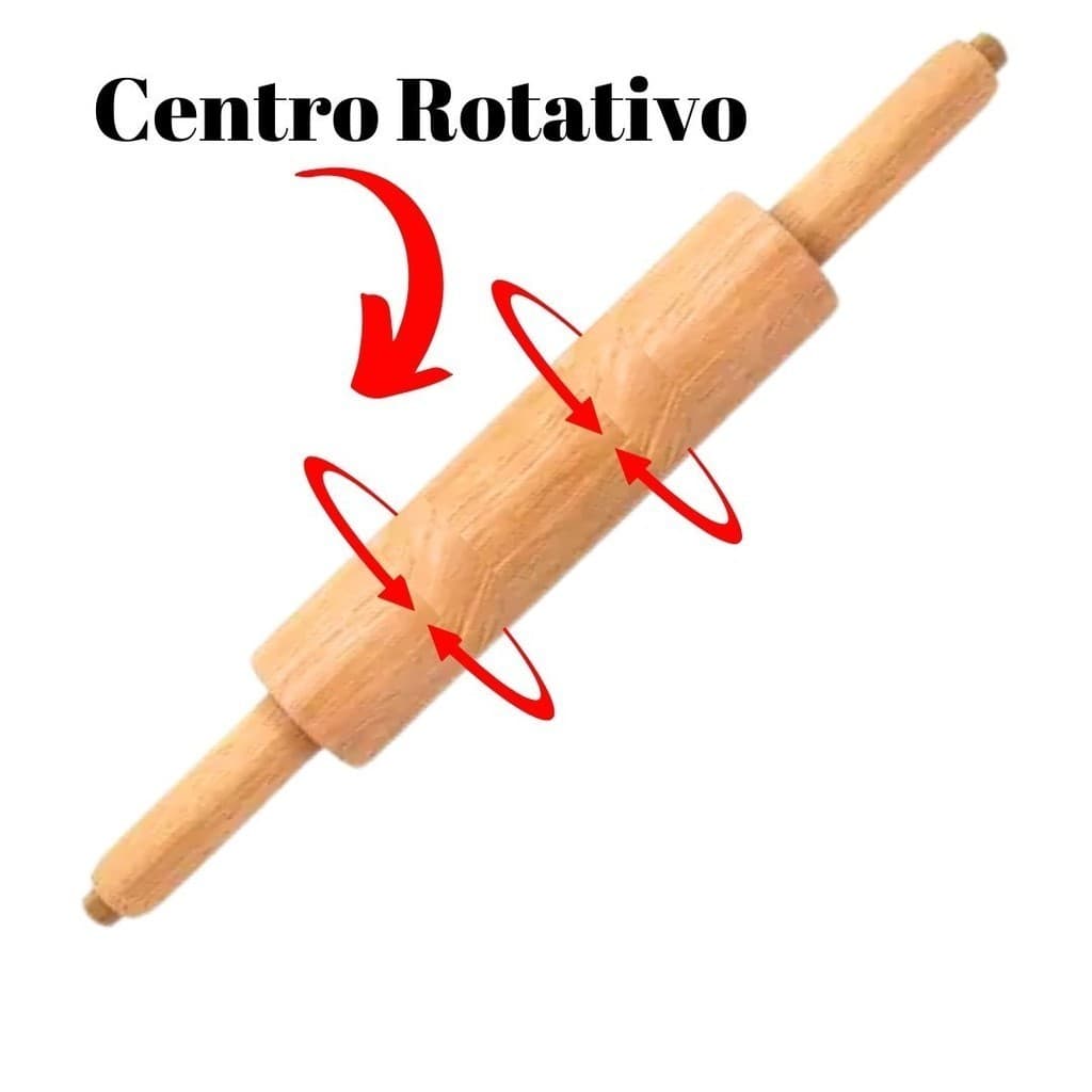 Rolo De Pau Para Massas Abrir Massa De Pizza  Abridor de massa  Pão Profissional Pau De Macarrão