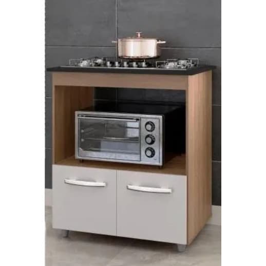 Fogão Cooktop 5 Bocas Com Ultra Chama Preto Chamalux Tedge + Balcao Elisa 5 Bocas Para Forno