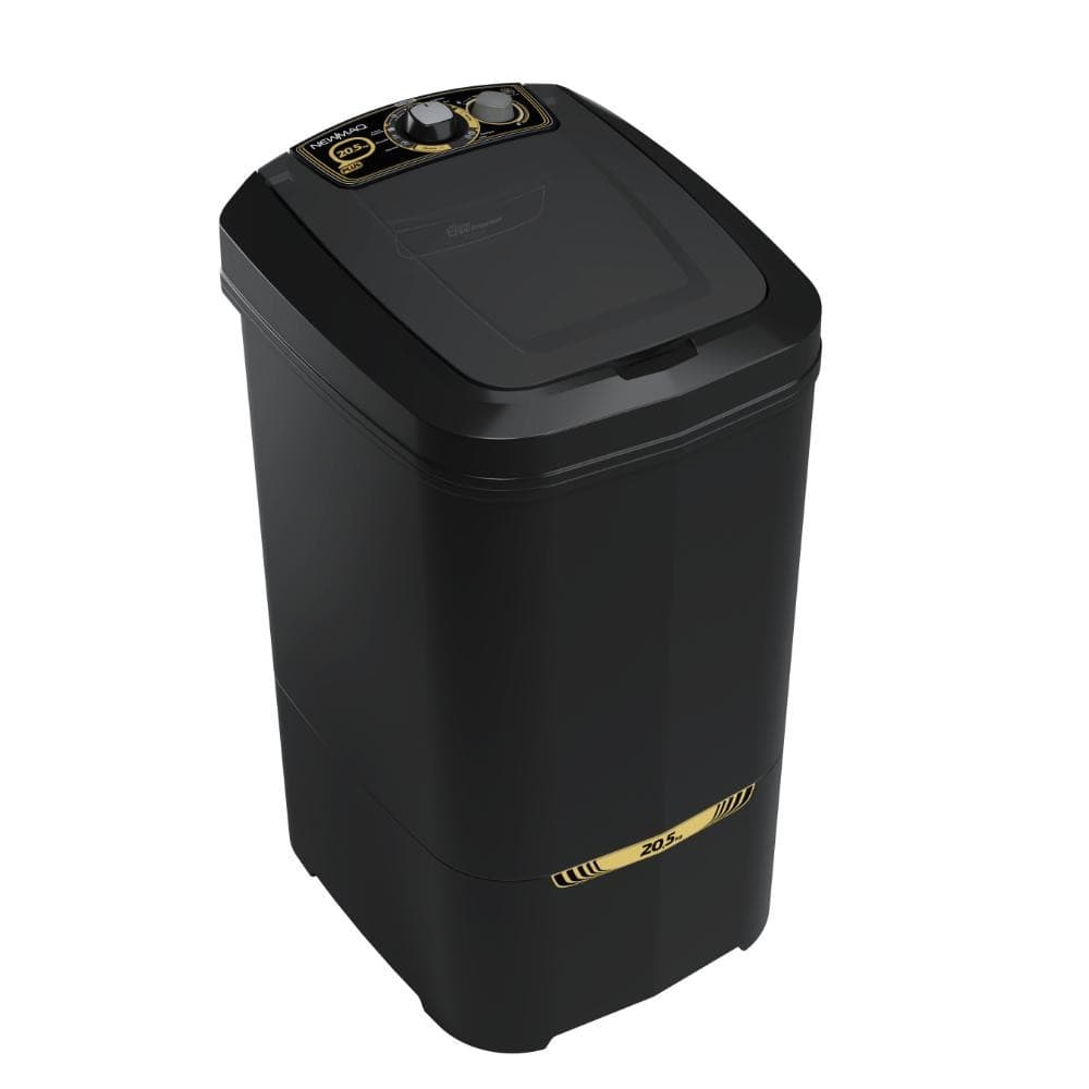 Tanquinho de lavar roupa Newmaq 20,5 kg semiautomático, preto, com 9 programas de lavagem, 220V