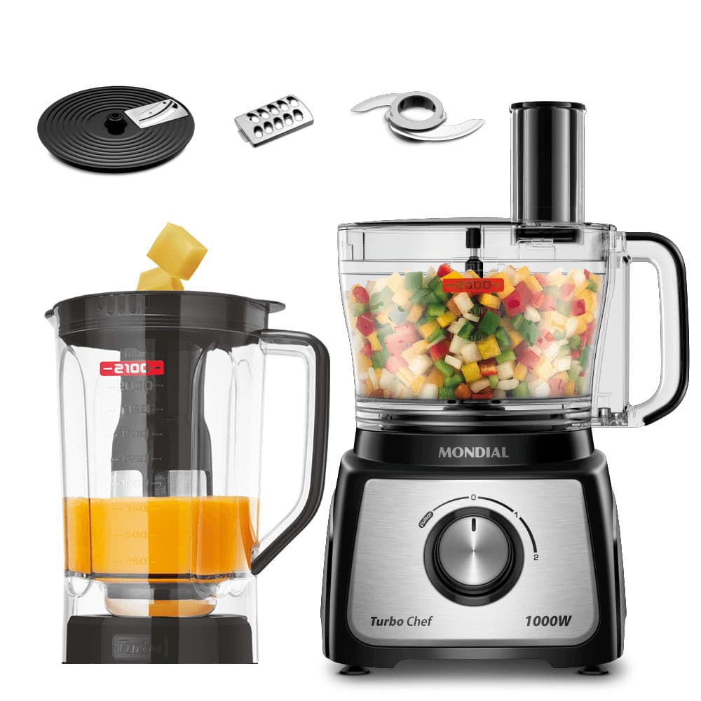 Multiprocessador Turbo Chef 5 em 1 Mondial Preto 1000W MPN-01-B