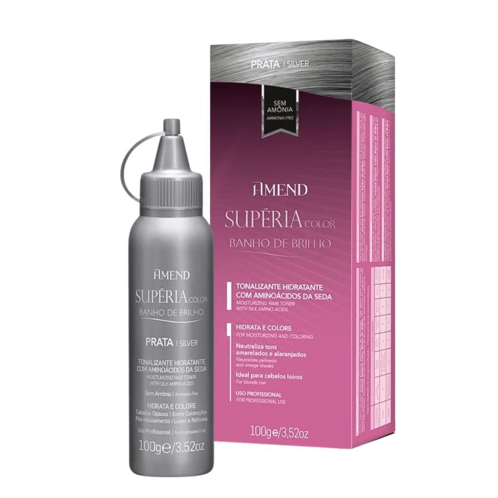 Tonalizante Hidratante Supéria Color Banho de Brilho Cinza Amend