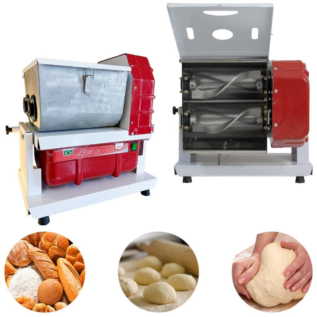 Amassadeira Basculante Semi Rápida 5 Kg ABM-5 Masseira De Pizza Pão Maná Bivolt