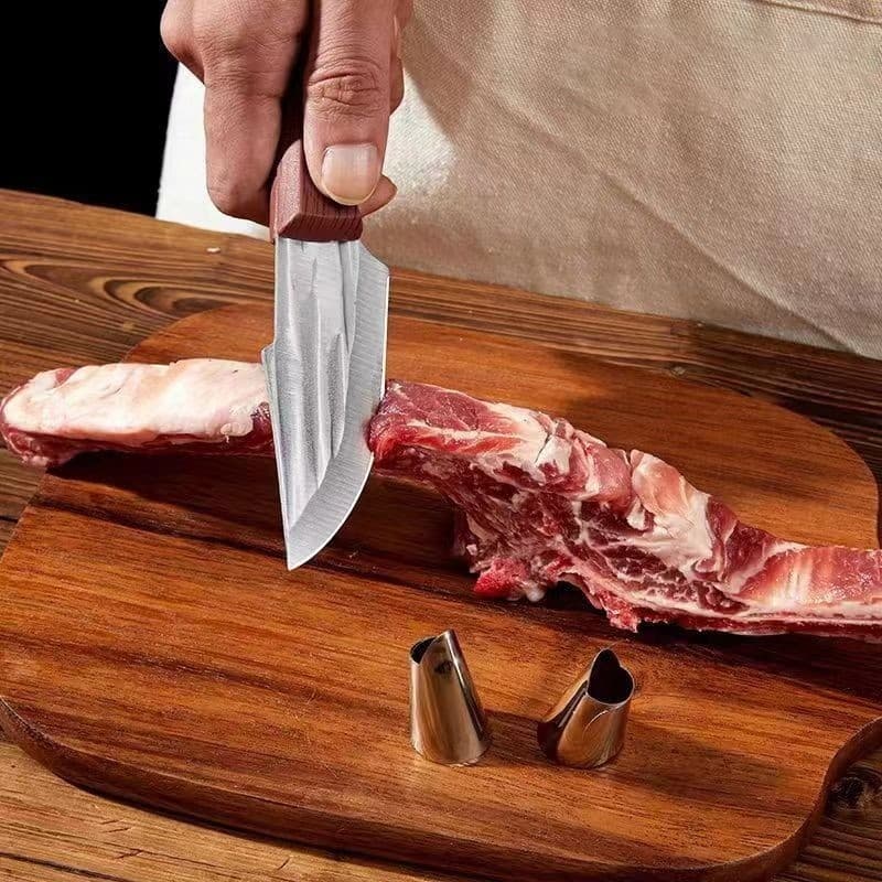 Faca Cutelo Forjado Artesanal Rustico Com Bainha Churrasco Desossar Carne Camping Chefe de Cozinha