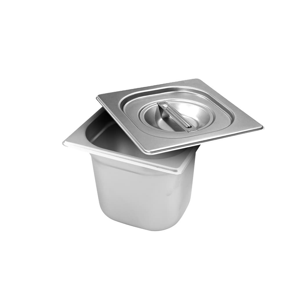 Cuba gastronômica GN 1/6x150mm em aço inoxidável com tampa