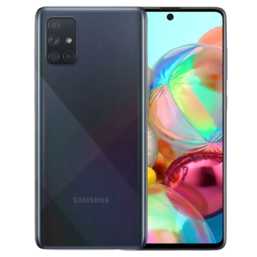 Smartphone Samsung Galaxy A71 128GB Preto - Exibição frontal com câmera quádrupla