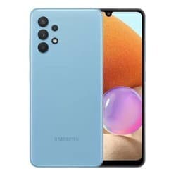 Celular Samsung Galaxy A32 128GB azul claro com câmera traseira e display vibrante