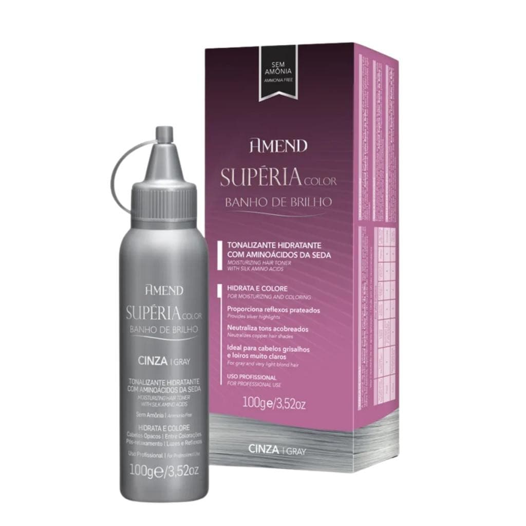 Tonalizante Hidratante Supéria Color Banho de Brilho Cinza Amend 100g