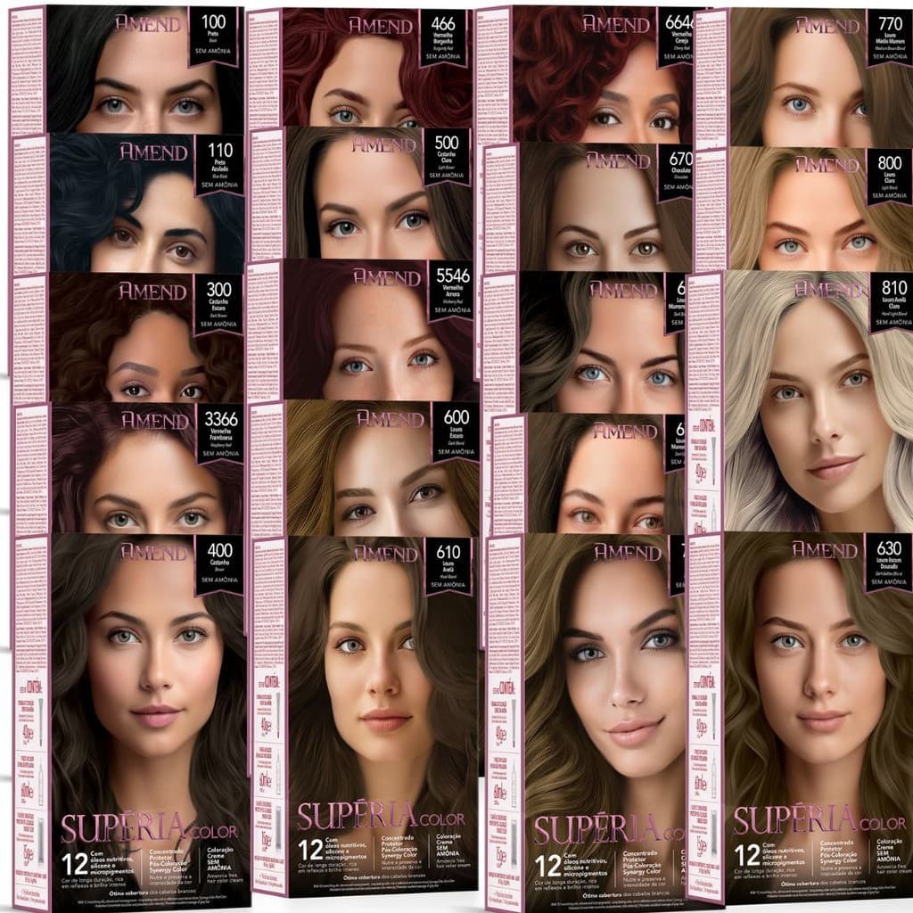 Coloração Sem Amônia Amend Cosmetics Superia Color - Escolha a Sua Cor