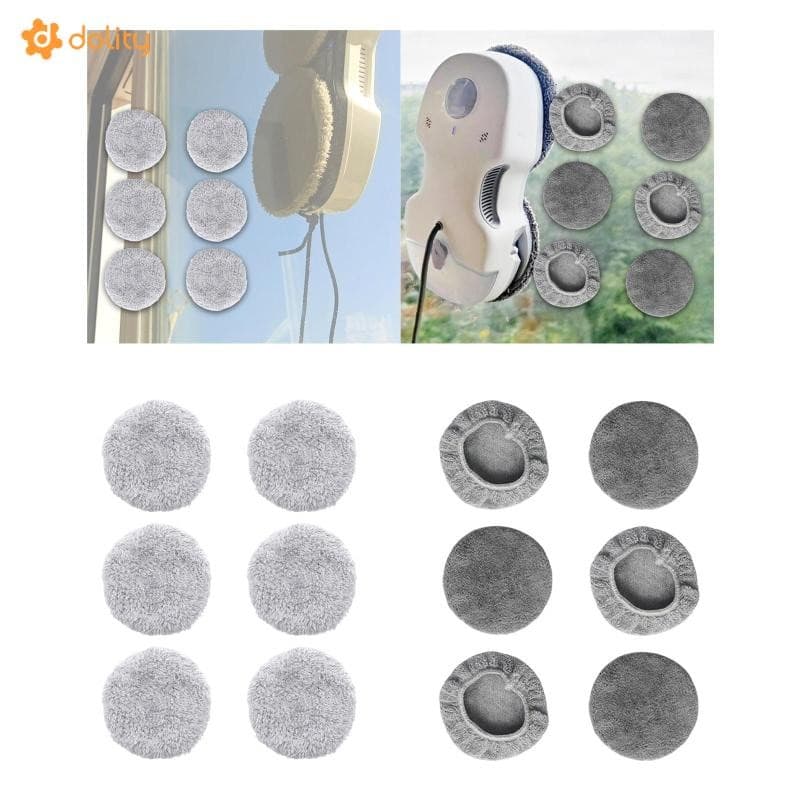 Panos de microfibra para limpeza de vidro e peças de robô cinza