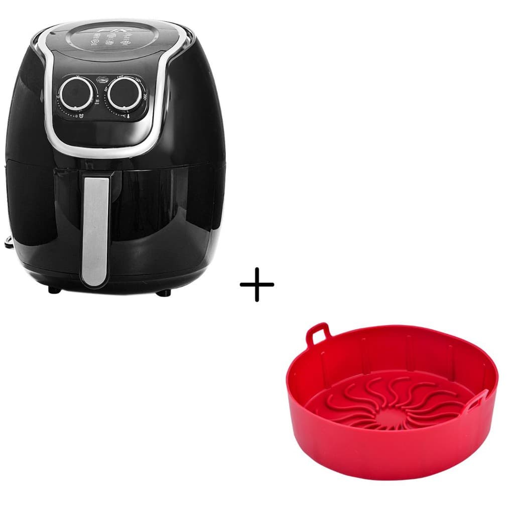 Kit Air Fryer 6 Litros Fix 1500W 127/220V + Forma Redonda de Silicone Grosso 5mm