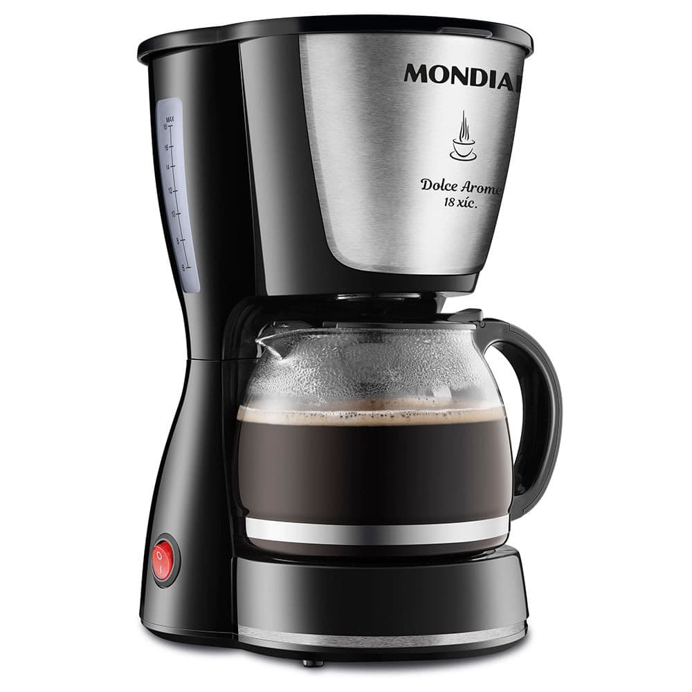Cafeteira Elétrica Dolce Arome Mondial Preto e Inox 18 Xícaras