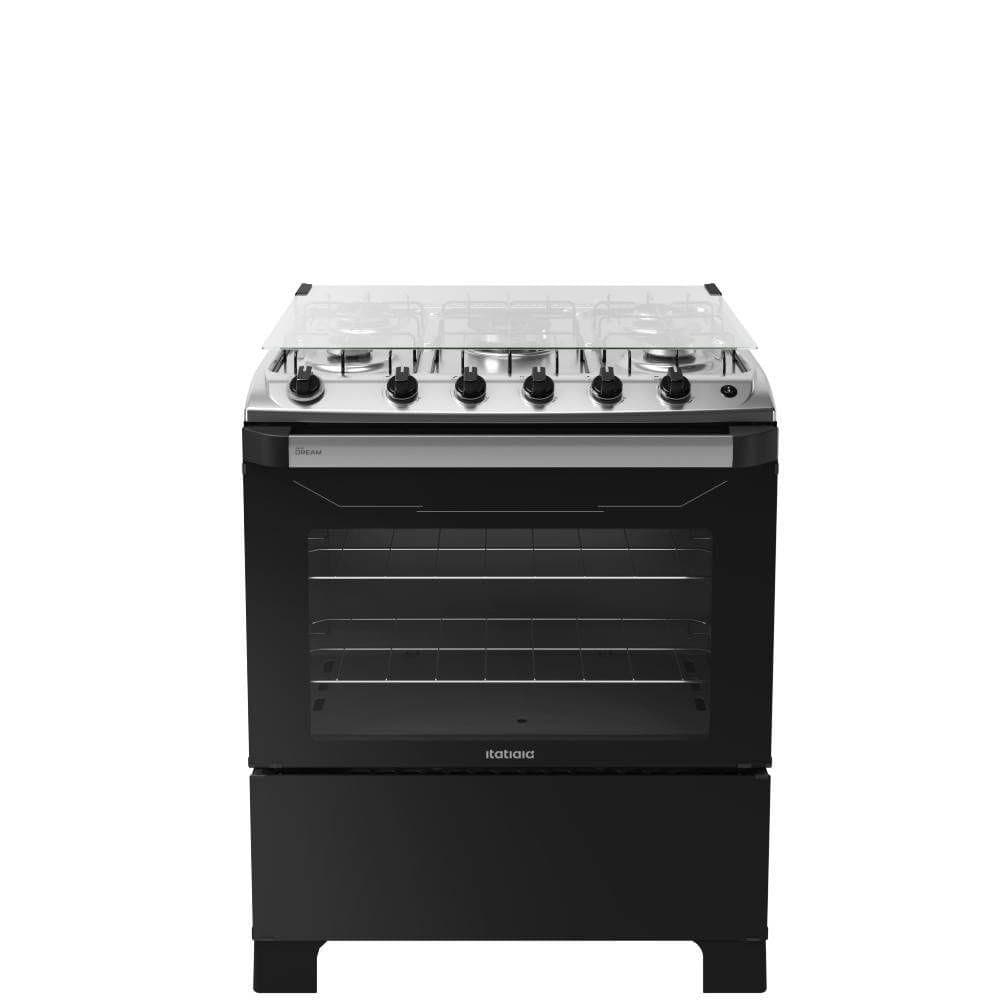 Fogão Itatiaia New Dream Piso 5 Bocas Preto Tripla Chama BIVOLT 3700000325