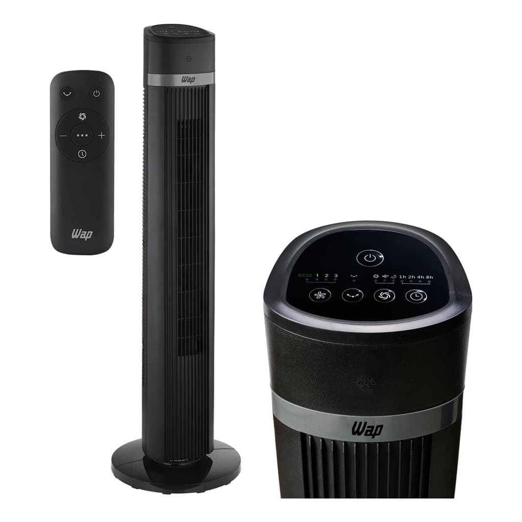 Ventilador de Torre Vertical Silencioso com Controle Remoto 4 Ajuste 70W Wap
