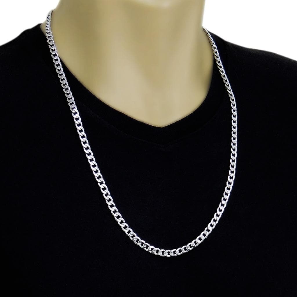 Corrente Cordão Masculino 7mm  idável Prata 1x1 Grumet Premium / Le Bijoux Colar Cordão Corrente Aço Inoxidavel Inox