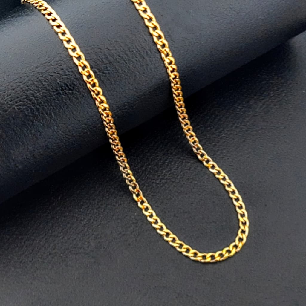Corrente Cordão Masculino Grumet 1x1 2mm De  idável Premium / Le Bijoux Aço Banhado a ouro 18K - Corrente Cordão Colar c