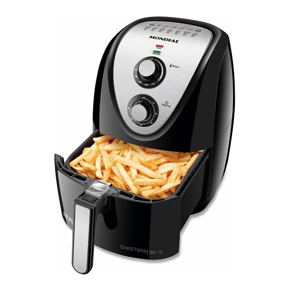 Fritadeira elétrica sem óleo Mondial Grand Family AFN-50, 5L, com timer e 1900W de potência