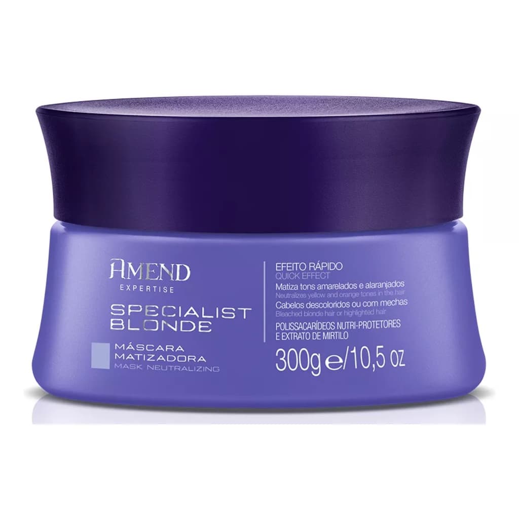 Máscara Amend Specialist Blonde matizador eliminam o amarelado dos fios com reconstrução intensa
