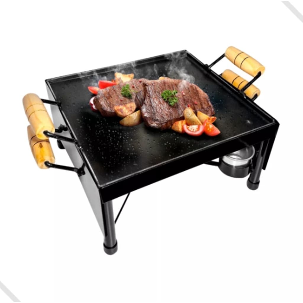 Churrasqueira Fogareiro a Álcool Chapa Ferro Multi P/ Mesa2