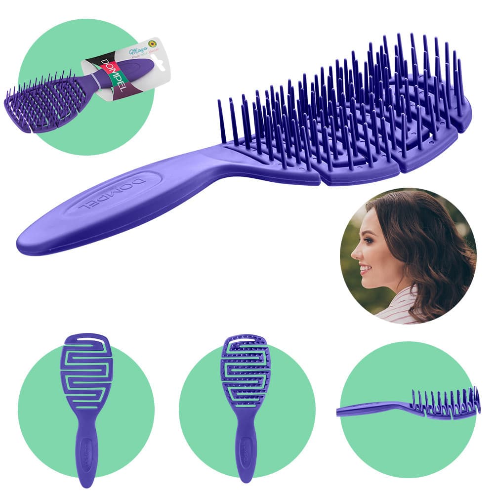 Escova De Cabelo Maya Dompel Anti Frizz e Anti Estática Flexível Roxa
