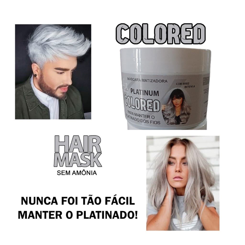 TONALIZANTE HAIR MASK COLORED PLATINUM - EFEITO CINZA.