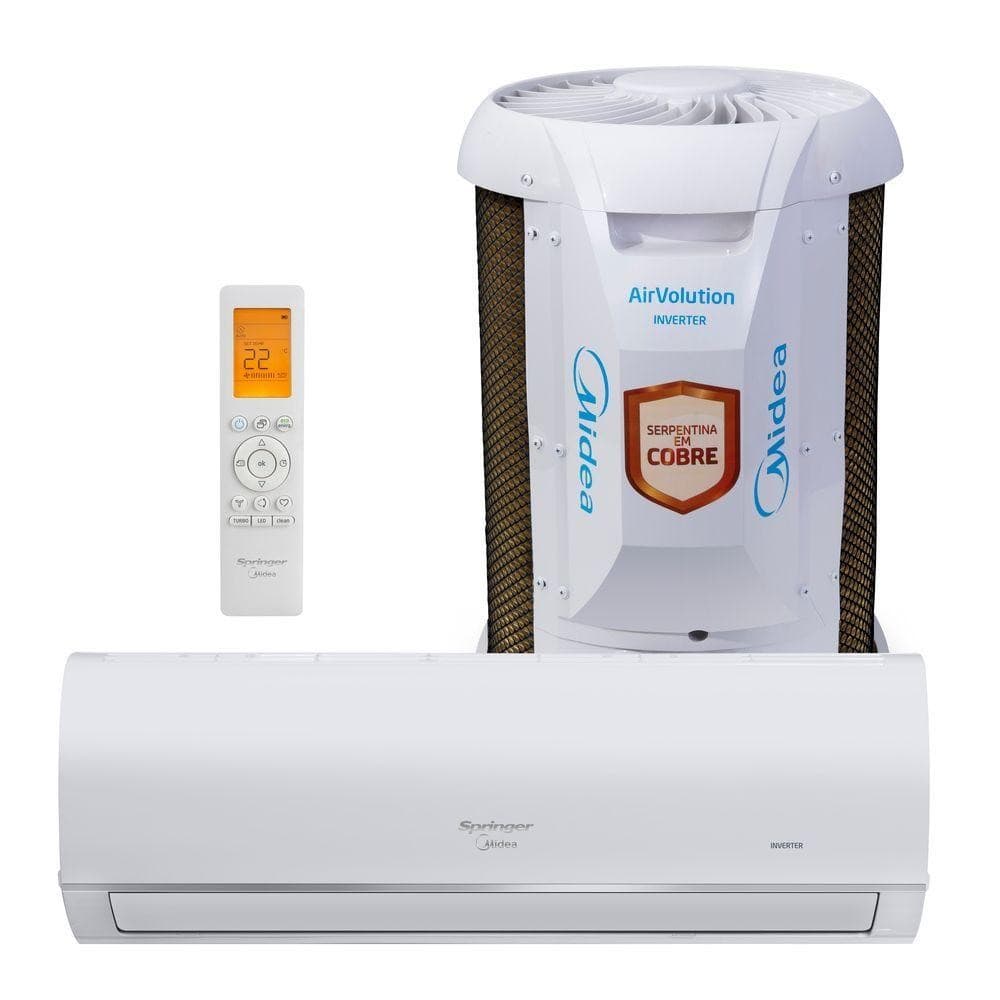 Ar Condicionado Split Springer Midea Airvolution Connect Inverter 22000 BTUs Frio 220V com Controle Remoto