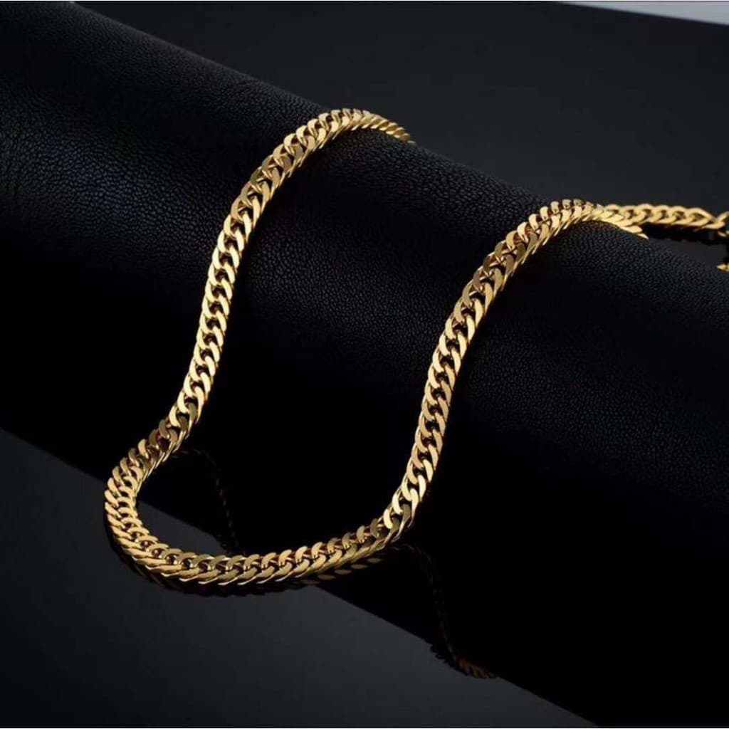Banhado a Ouro Corrente Grossa Aço Grumet/Corrente Dourado Premium / Le Bijoux Aço Banhado a ouro 18K - Corrente Cordão 