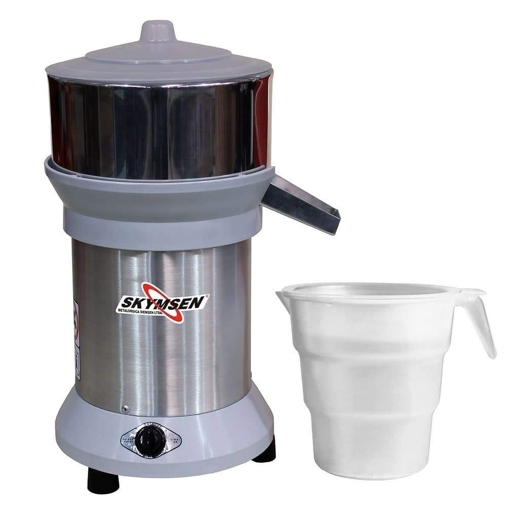 Extrator de suco profissional Skymsen em aço inoxidável com copo branco