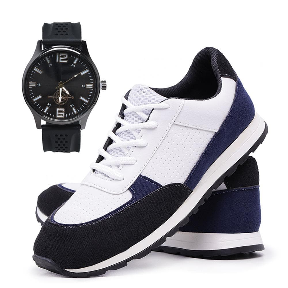 Tênis Masculino Jogger Macio de Couro e Tecido