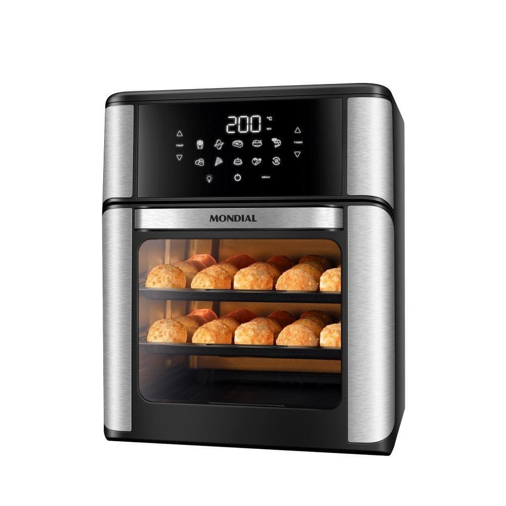 Fritadeira elétrica Mondial AFO-12L-BI, 12L, 2000W, preto e inox