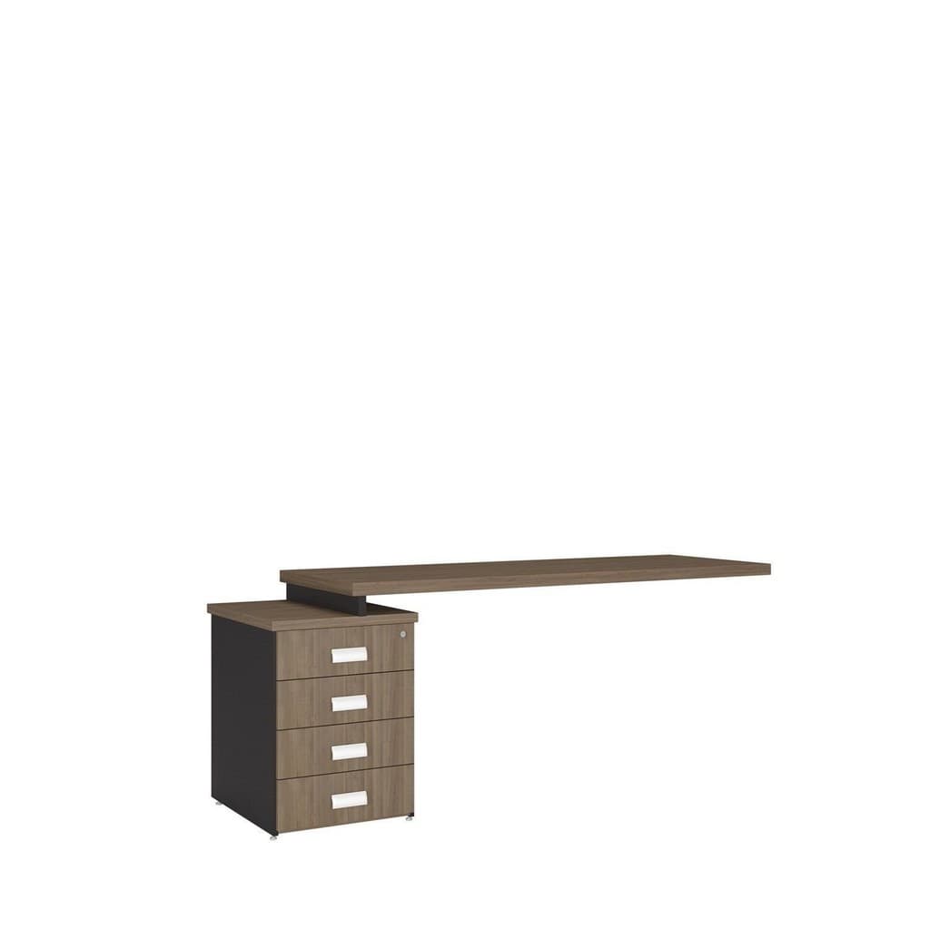 Mesa Auxiliar para Escritório com Gaveteiro Pedestal 2 Gavetas e 1 Gavetapara Pastas Design