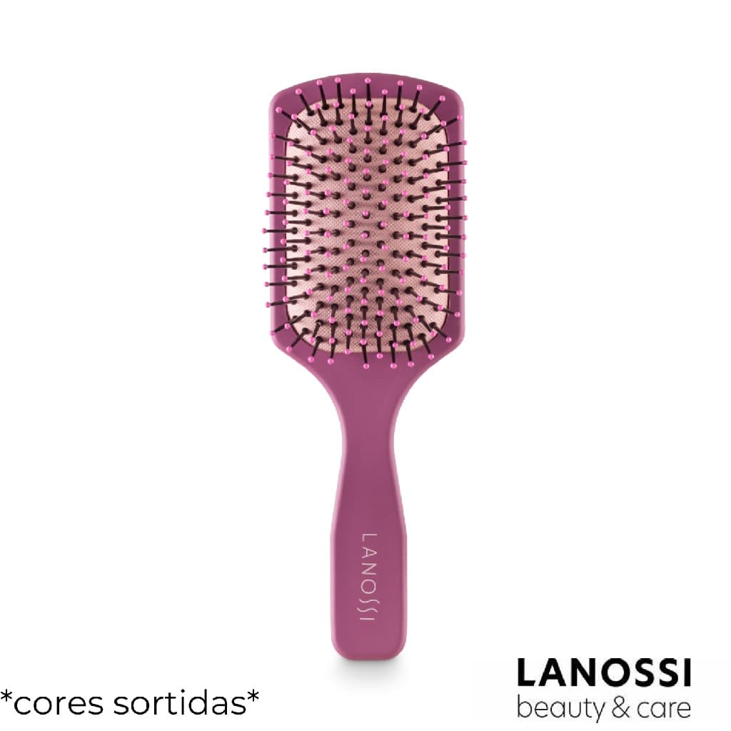Escova De Cabelo Uso Diário Quadrado Raquete Color - Lanossi