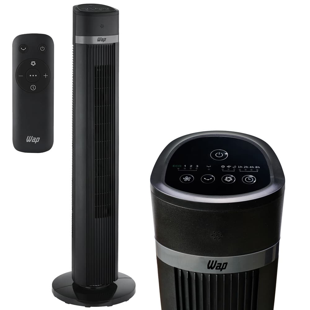 Ventilador de Torre Vertical Silencioso com Controle Remoto 4 Velocidades 70W Wap