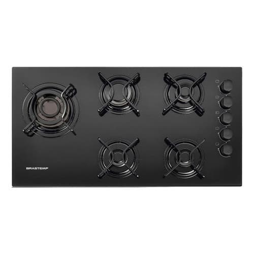 Cooktop A Gas Quadrichama Preto 5 Bocas 85x46cm - Brastemp
