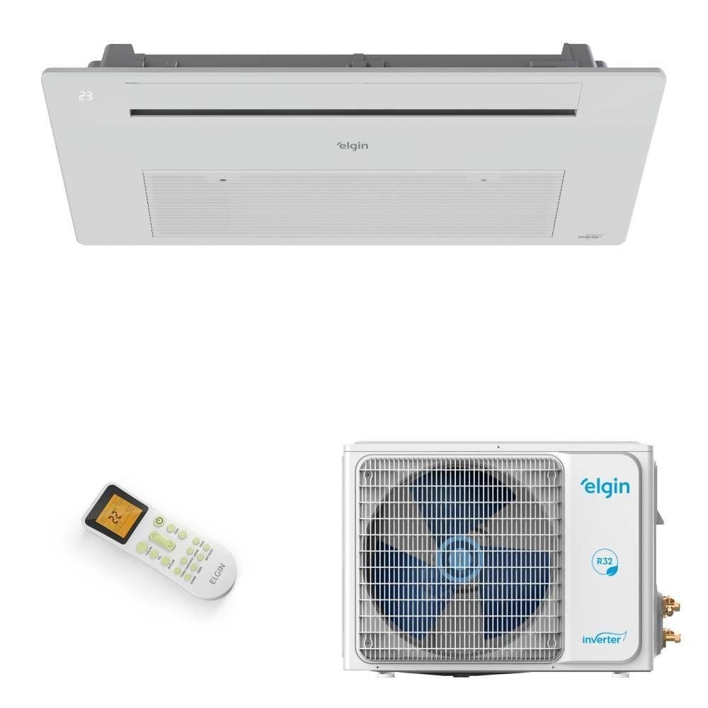 Ar Condicionado Split Cassete Elgin 1 Via One Air 12000 BTUs Quente e Frio Inverter 220V KOQC12C2WACA com controle remoto