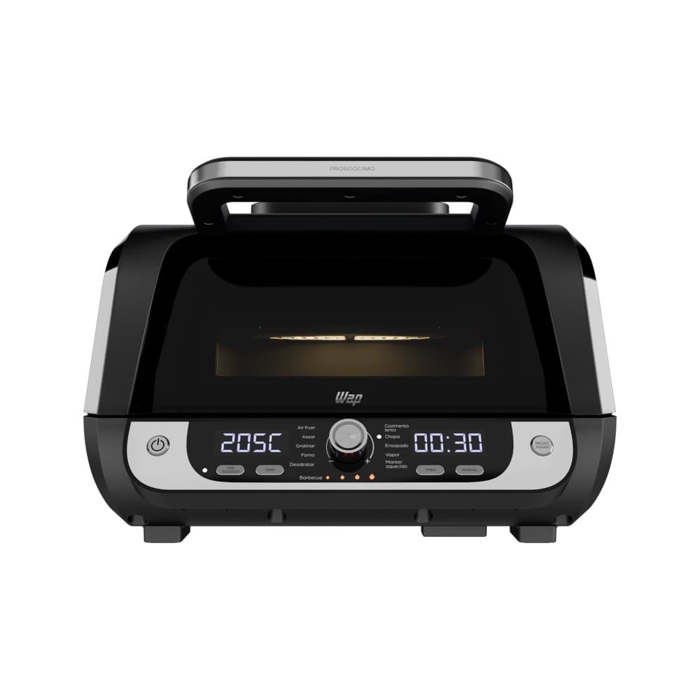 Fritadeira Elétrica Sem Óleo Churrasqueira Air Fryer 10l 1700w Wap Airfry Barbecue Digital 12 Em 1