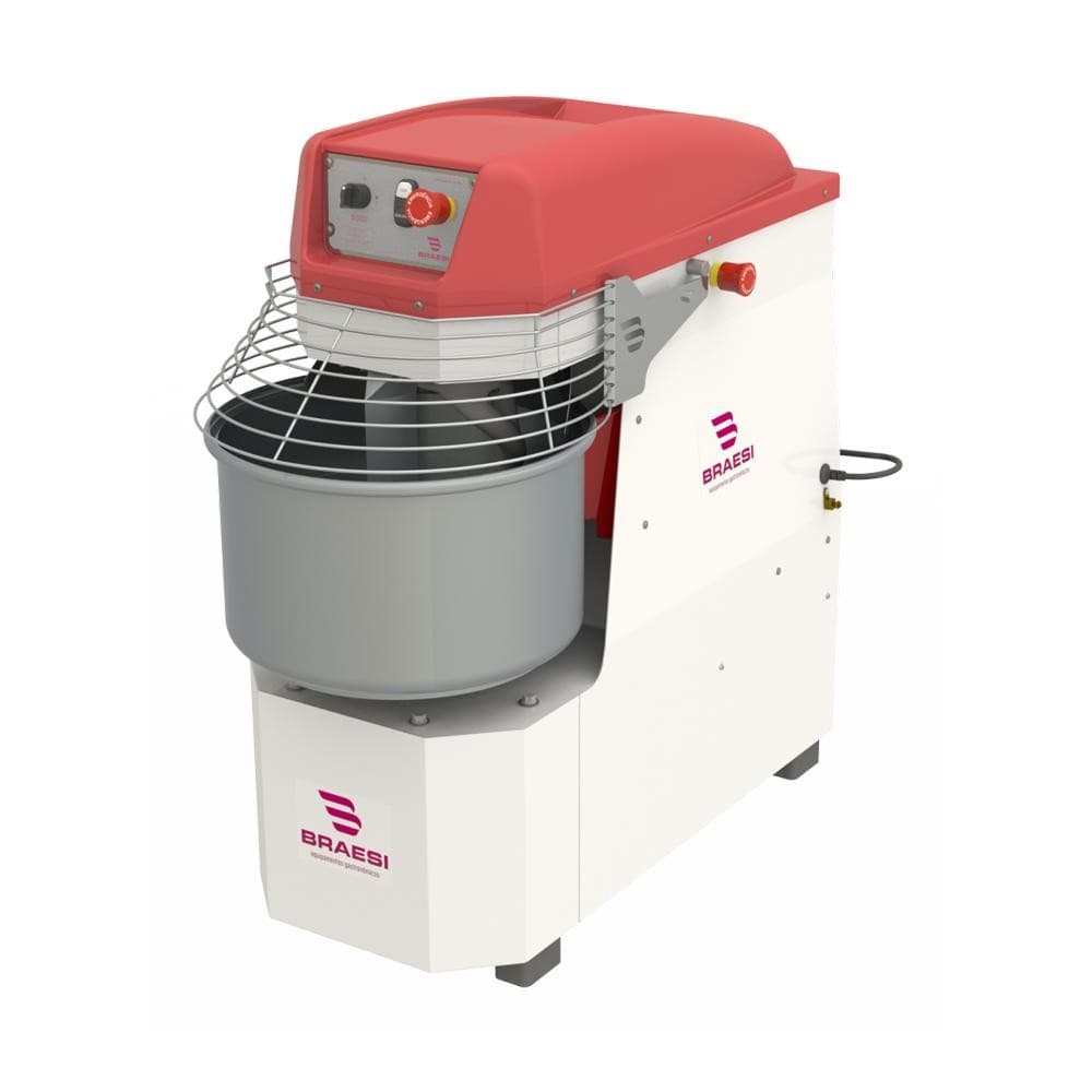 Amassadeira espiral industrial 25kg 2 velocidades trifásico motor 2,5CV Braesi