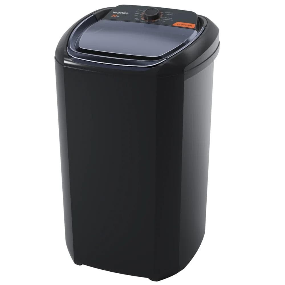 Tanquinho de lavar roupa Wanke Premium semiautomático 20kg 10 programas preto 127V