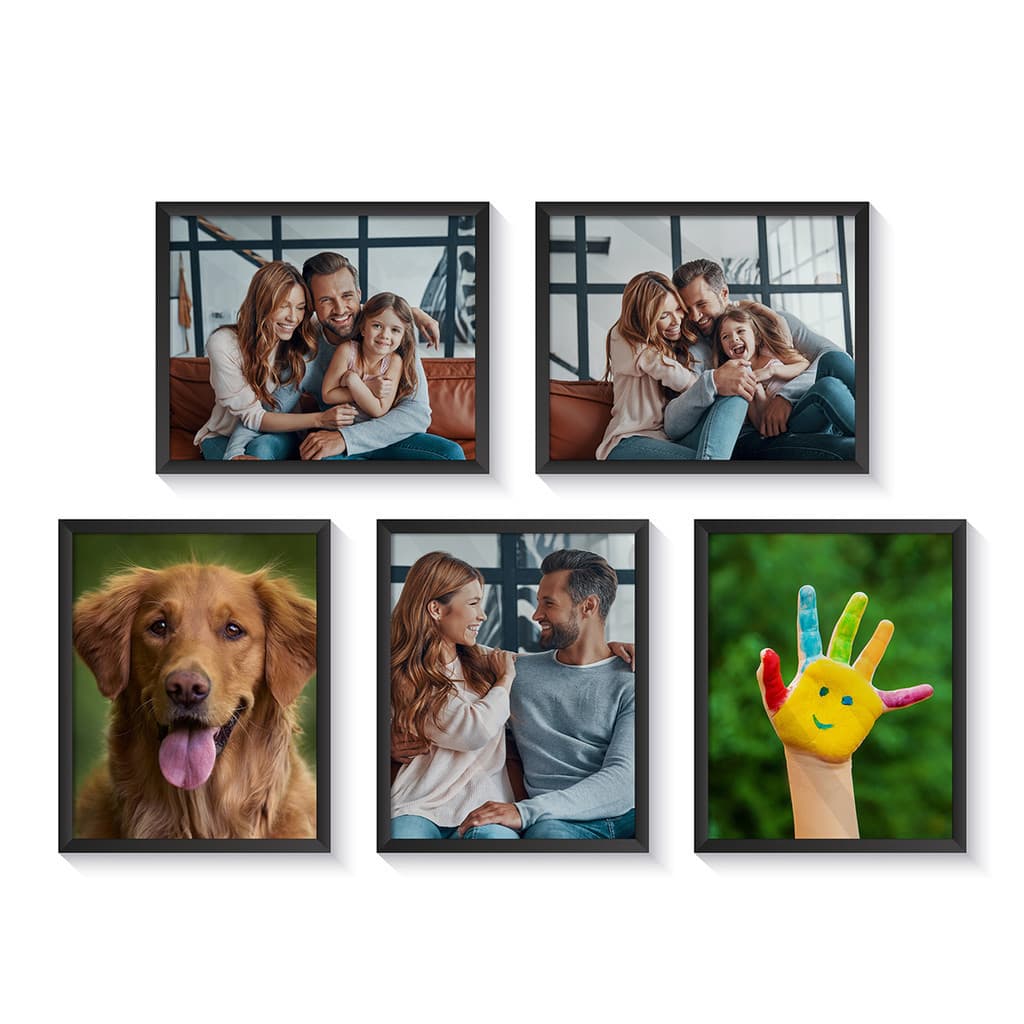 Kit 5 Porta Retratos 20x25 cm De Parede Composições de Fotos Família e Cão