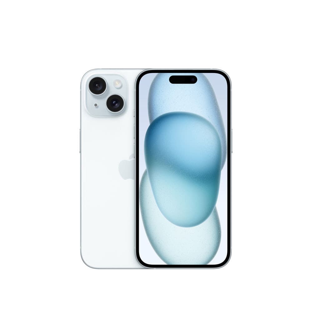 iPhone 15 128GB Azul - Imagem lateral com fundo branco