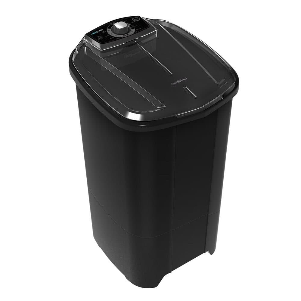 Maquina de lavar roupas semi-automatica 10kg Newmaq preta frente