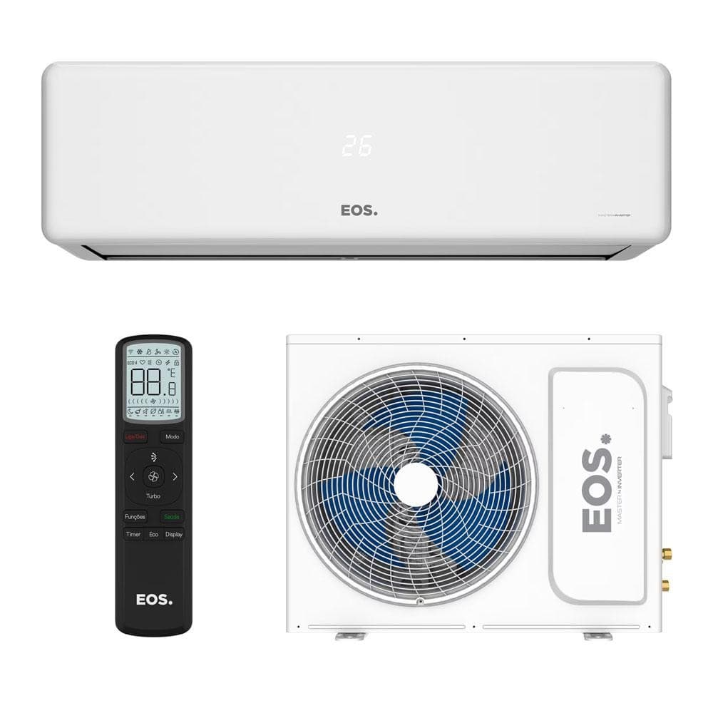 Ar-condicionado Split 18000 Btus Master Inverter EOS com controle remoto e ventilador azul
