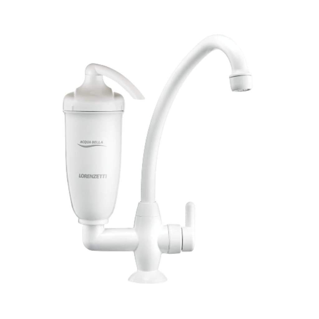 Torneira de bancada com filtro lorenzetti acqua bella branca