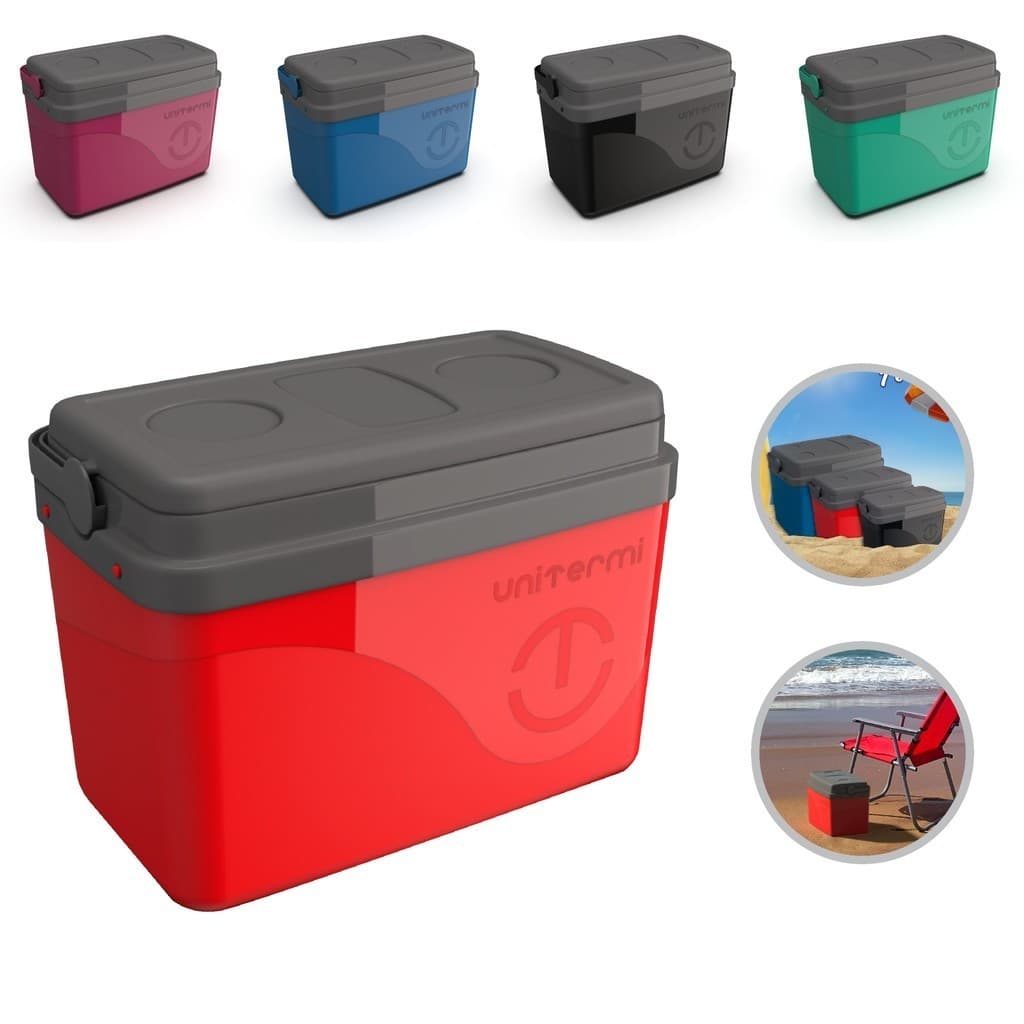 Caixa Térmica Cooler C/ Alça 15 Litros Praia Compacto Pesca Tampa com Porta Copos - Unitermi