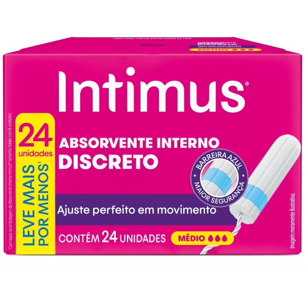 Absorvente Interno Intimus® Discreto Médio 24 Un