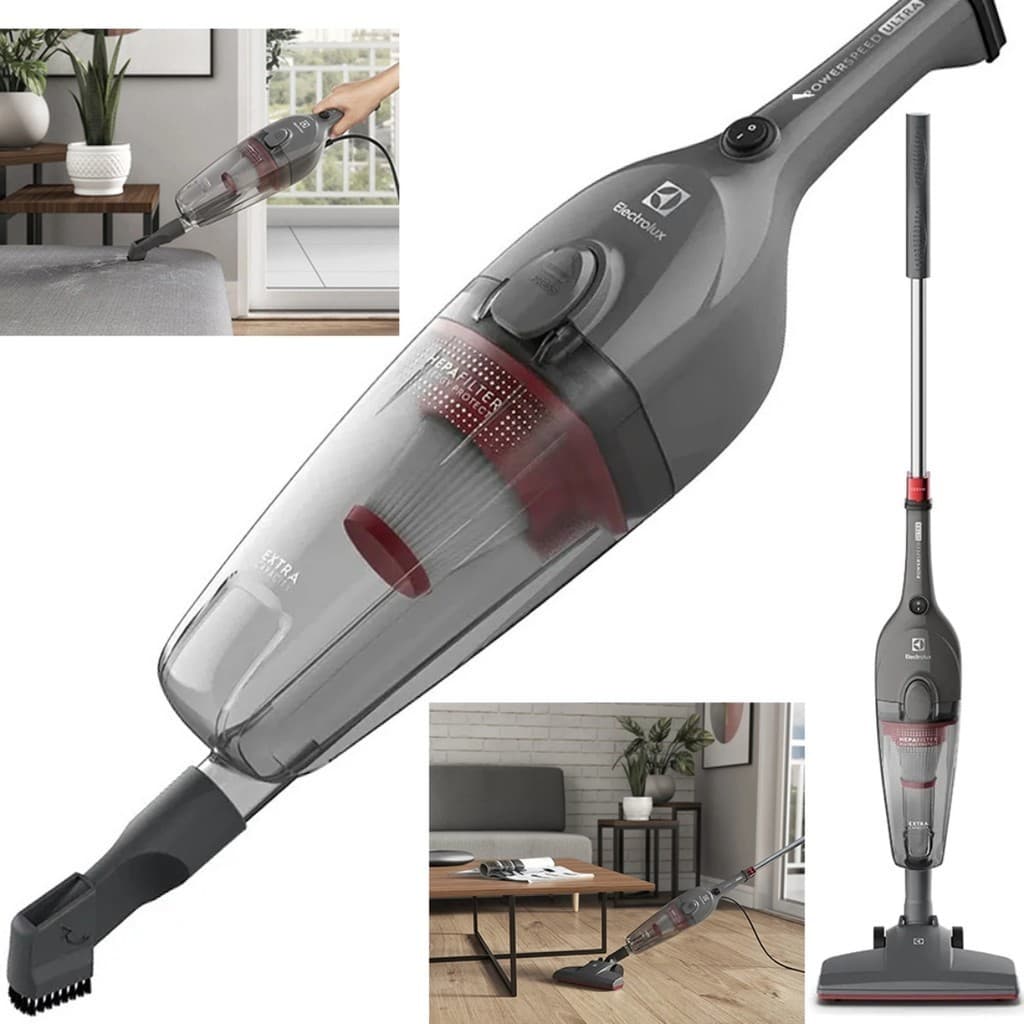 Aspirador de pó vertical Electrolux STK15 cinza 1450W com fio 1,6L PowerSpeed Plus Filtro HEPA 2 em 1