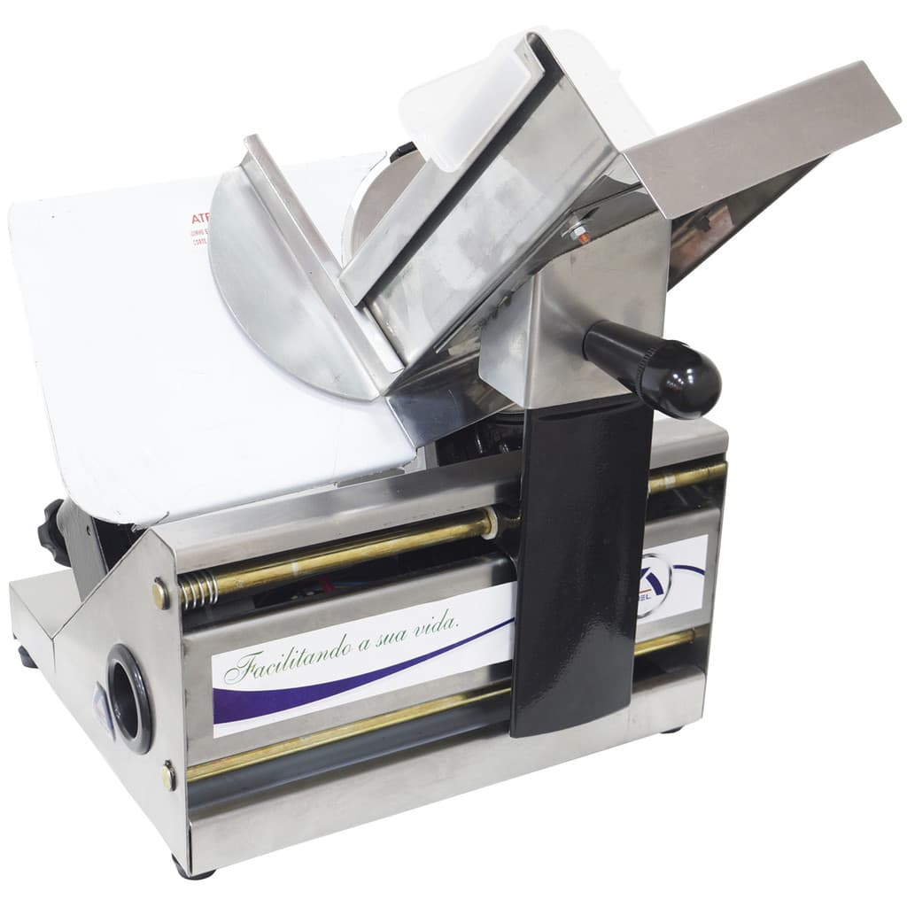 Fatiador elétrico de frios com lâmina de 170mm, aço inoxidável, ajuste de espessura